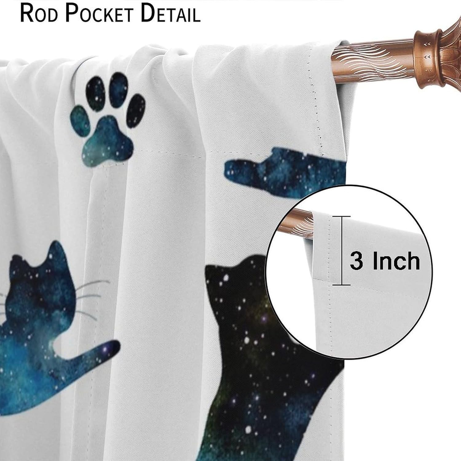 Cat Curtains Abstract Boho Animals Art Printed Blackout Window Drapes for Cat Lovers Bedroom Living Room Decor Fabric Set 2 Panel 42x45 Inch 80% Shading Rate