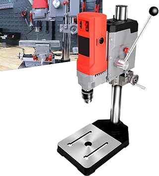 Bench Drill, Bench Drill Press Stand with Vice, Benchtop Drill Presses Electric Bench Drilling Machine Workbench Repair Tool for Precision Drilling