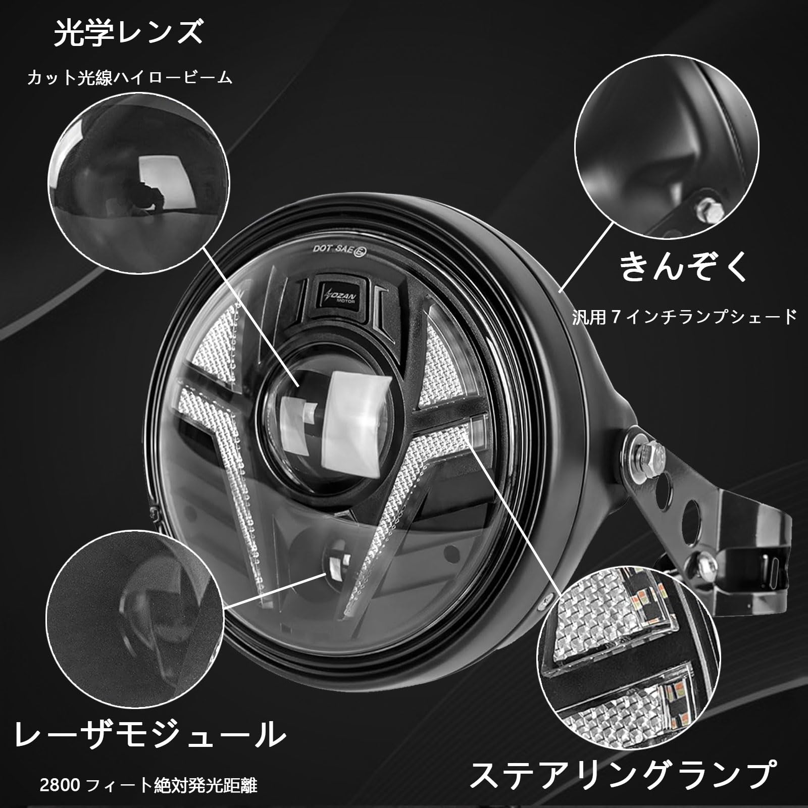 Amazon.co.jp: Motikvans 80W 7インチ LED バイクヘッドライト