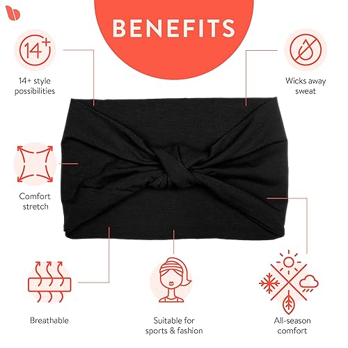 Miniatura 2 de BLOM Diademas de bambú prémium para mujer, antideslizantes, multiestilo, para yoga, moda, entrenamiento, viajes o correr