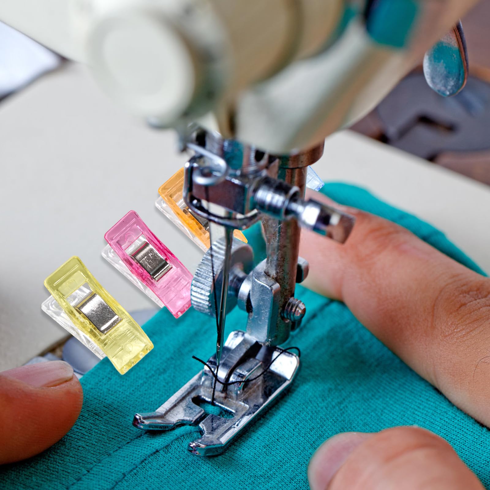 Clip da Cucito 100 Pezzi, Mollette da Cucito Fai Da Te, Clip per Quilting Multiuso Acciaio e Plastica