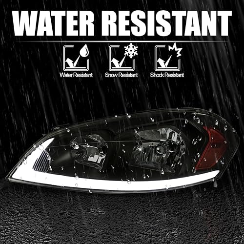 Miniatura 6 de Spec-D Tuning Faros delanteros de lente ahumada con carcasa negra con señales LED Switchback compatibles con Chevy Impala 2006-2013, conjunto de