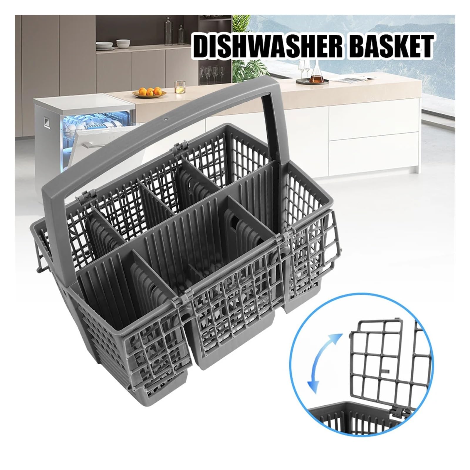 Cesta de cubiertos para lavavajillas, soporte para tenedor, fácil de limpiar, perfecto para cocina y eficiencia en el lavado de platos