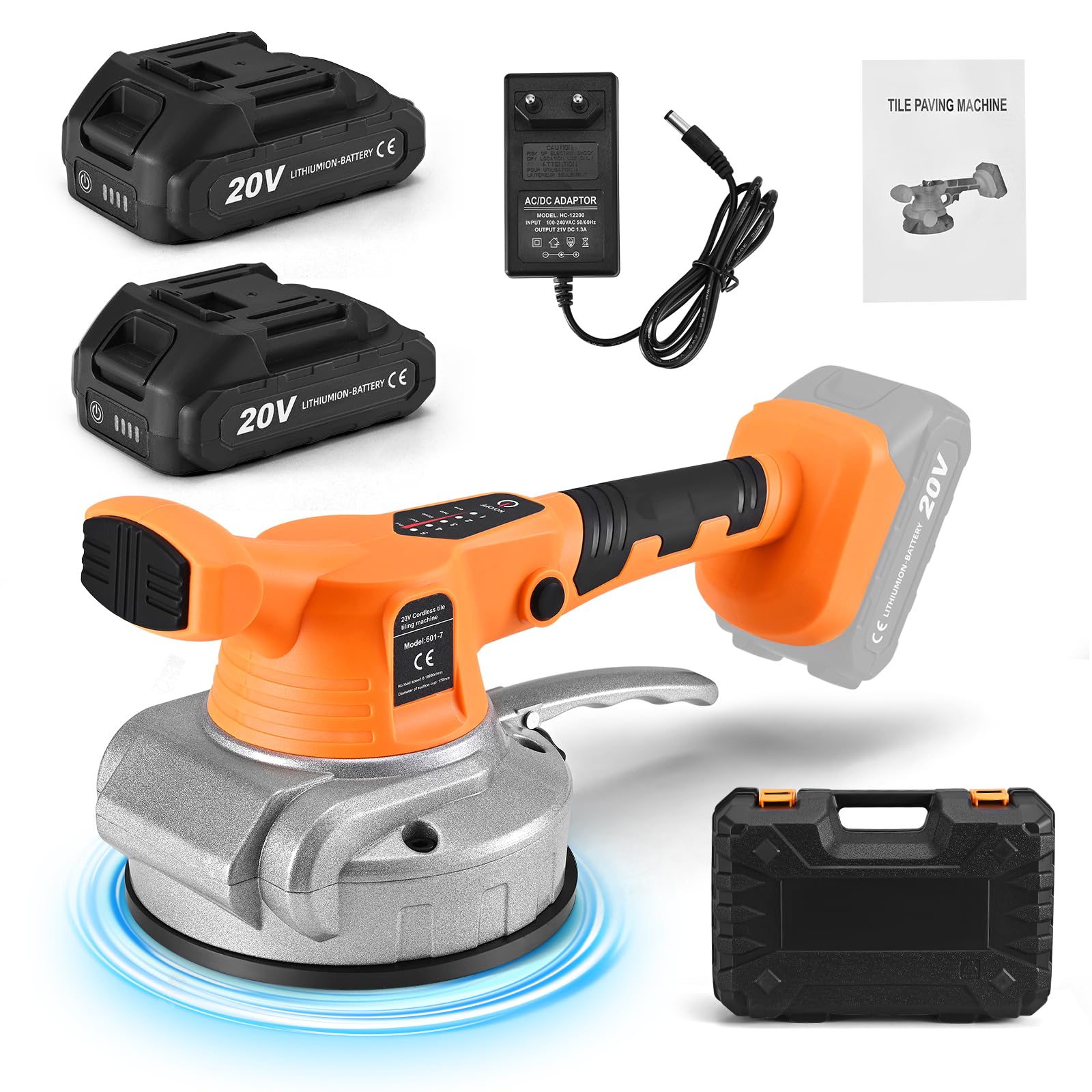 Macchina livellatrice a vibrazione per piastrelle con batteria da 20 V, strumento di installazione senza fili a vibrazione per piastrelle Strumento vibratore per piastrelle da