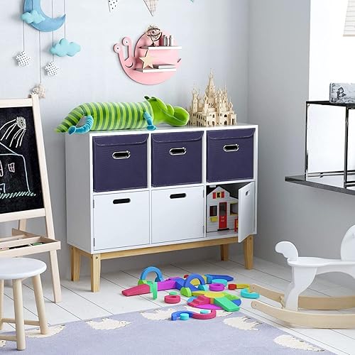 Miniatura 4 de Organizadores de armario de tela con tapas, cesta organizadora de almacenamiento plegable con asas, cajas de almacenamiento para almacenamiento de