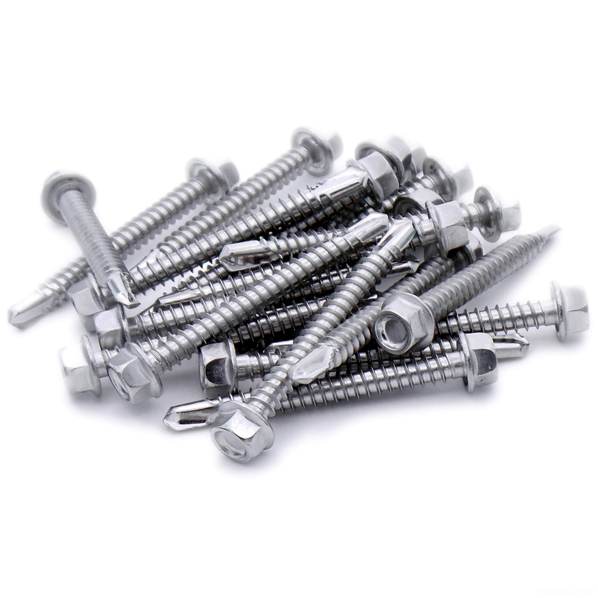 Singularity Supplies No.14 X 2 (6.3Mm X 50Mm) Hex Self-Drilling Screw (Flanged) - Stainless Steel (A2) (Pack Of 10)