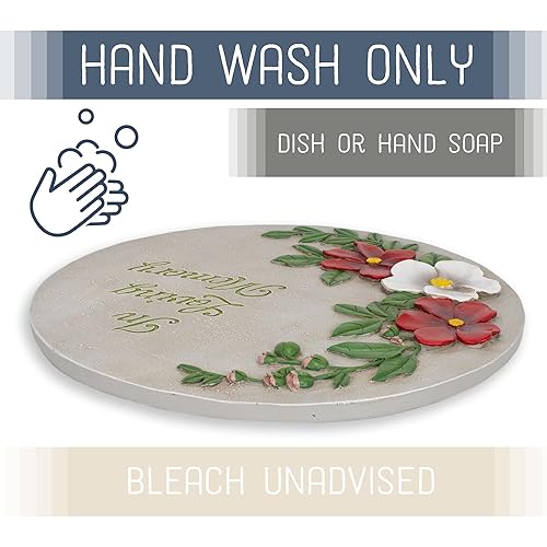 Miniatura 3 de Nat & Jules - Espray floral de flor roja y brote rosa dimensional para interiores y exteriores, 12 pulgadas, redonda, resina fundida, decoración de