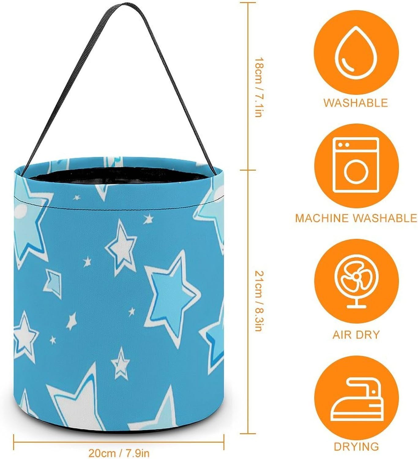 Light Blue Star Candy Bag Halloween Treat Goody Bags Party Basket Handbag Holiday Decor