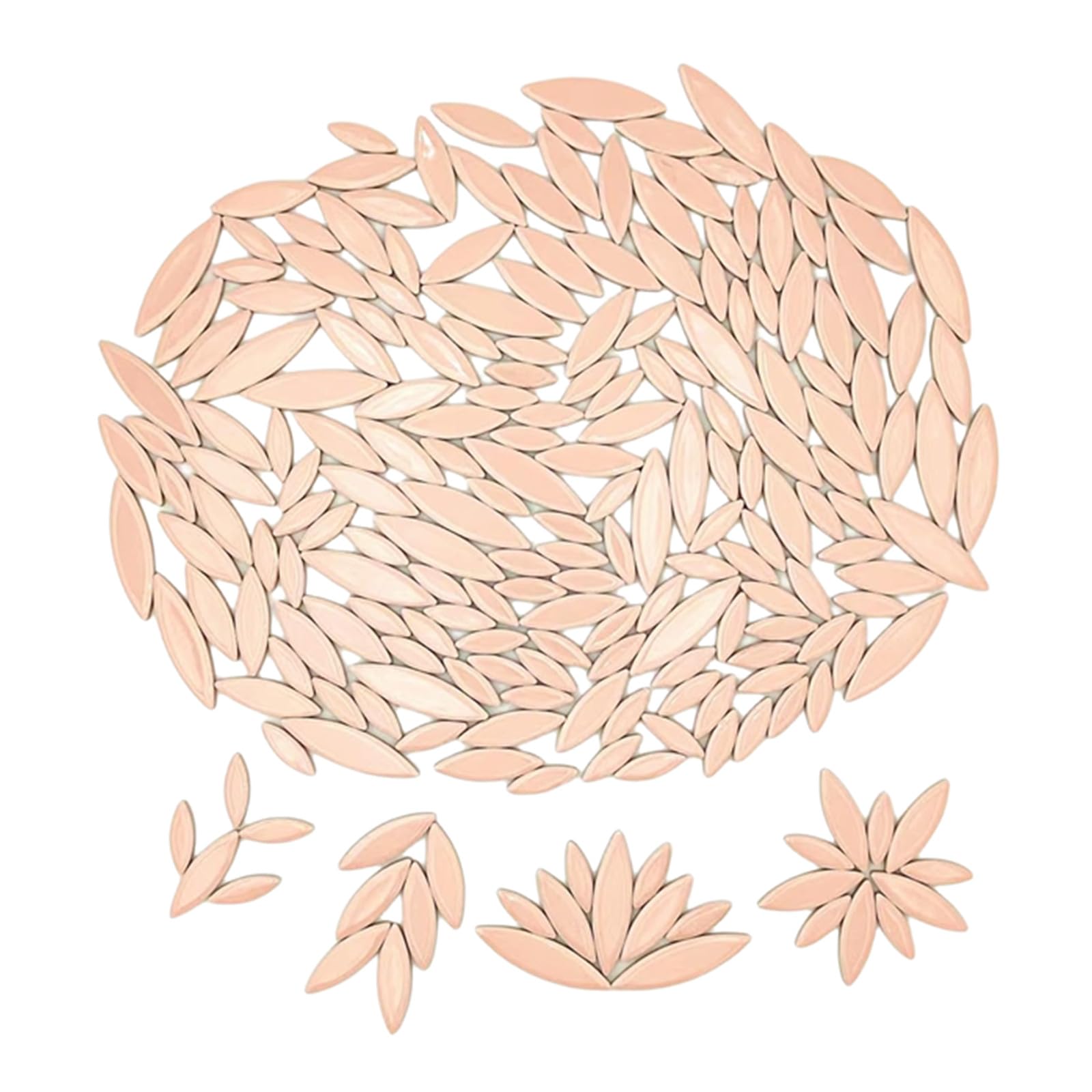 Leaf Petal Ceramic Mosaic Tiles for Crafts, 500g Irregular Mosaic Pieces, Petal Mosaic Tiles DIY Mosaic Making Stones for Craft Hobby Arts Wall Decoration (Pink)
