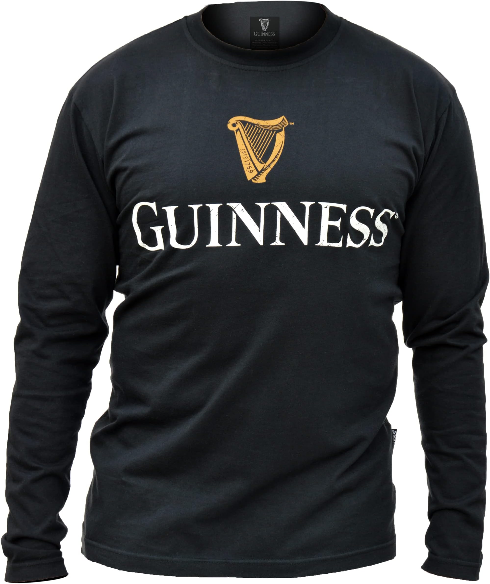 Official Merchandise Black Trademark Label Long Sleeve Mens Shirt Ireland Shirt | Irish Shirts for Men and Women