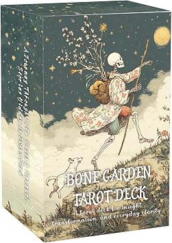 Han Yu Bowen Garden Tarot Deck Vintage Botanical Tarot Cards with Skull & Floral Art, 78 Card Deck for Intuition, Reflection & Daily Guidance, Aesthetic Spiritual Gift for Beginners & Readers