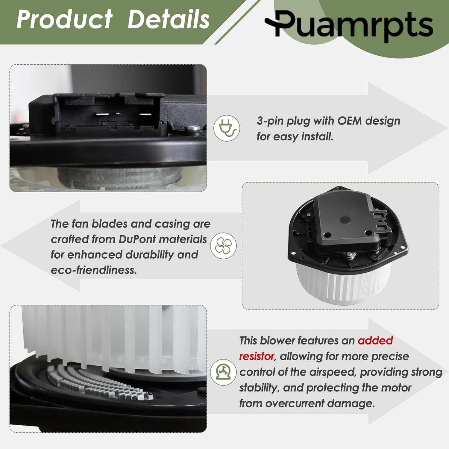 AC Heater Blower Motor Compatible with Nissan and Infiniti Vehicles - Altima 2007-2023, Maxima 2009-2023, Murano 2003-2023, Pathfinder 2013-2020 | Q50, QX50, QX60 - Replace# 700193