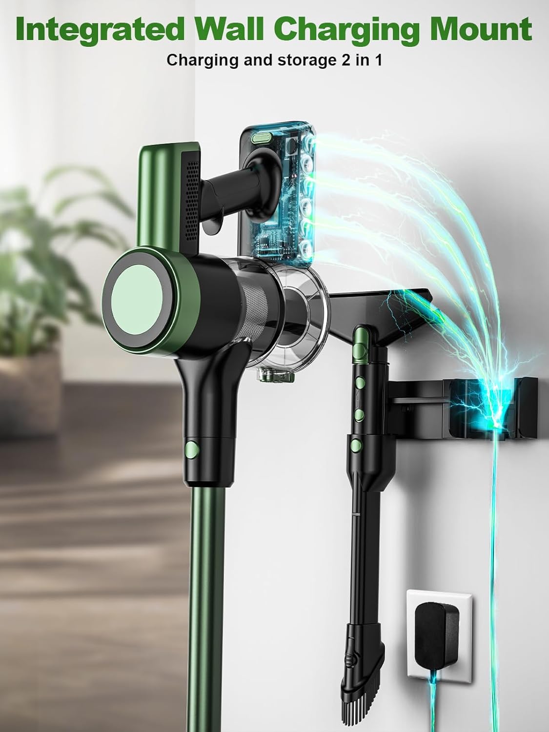 Cordless Vacuum Cleaner, 48Kpa Vacuum Cleaners for Home, 55Mins Stick Vacuum with Self-Standing & LED Display, Anti-Tangle & Wall Mount Charging, 10 in 1 Lightweight Vacuum for Pet Hair/Carpets/Floors - Image 9