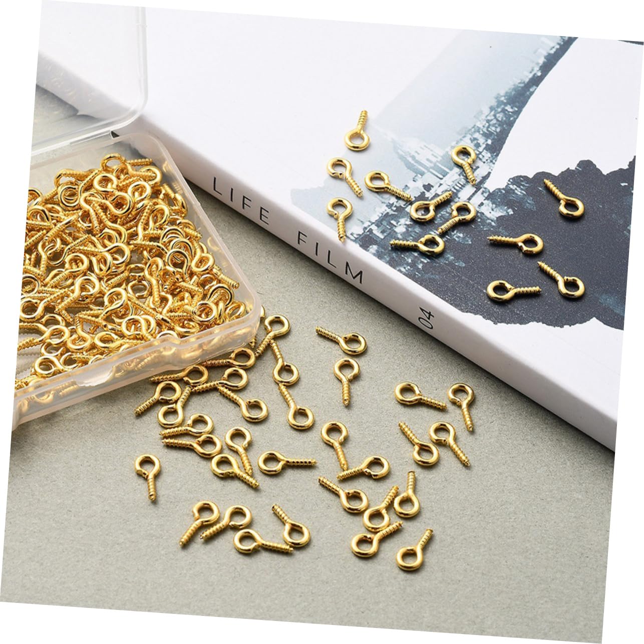 OSALADI DIY Jewelry Eye Screw Kit Boxes of Heavy Duty Iron Screw Rustproof for Long Term Use