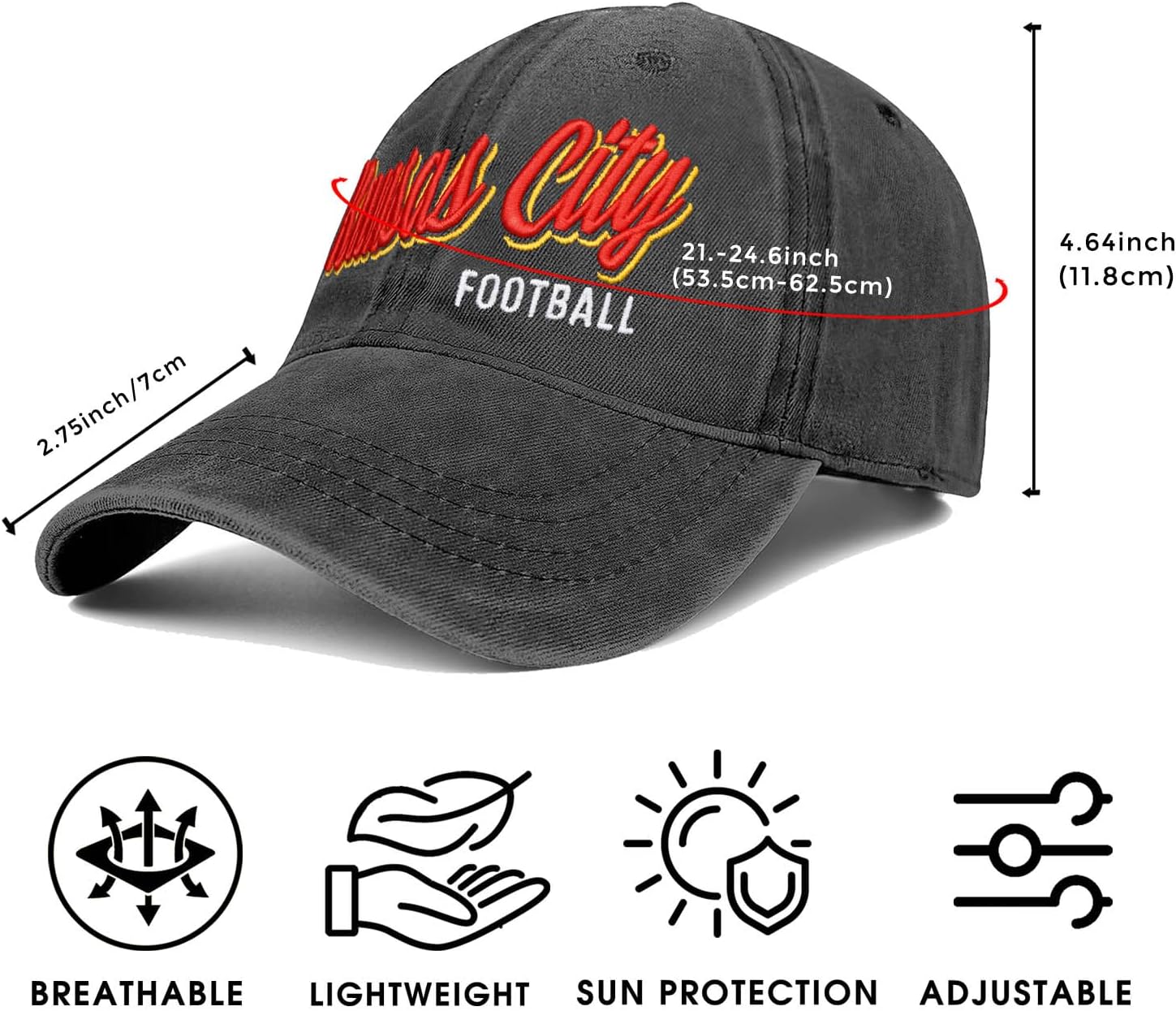 Sports Fan Baseball Cap Gifts for Men Women Apparel Embroidered Football Cotton Hat Merch Gear Suff - Image 3