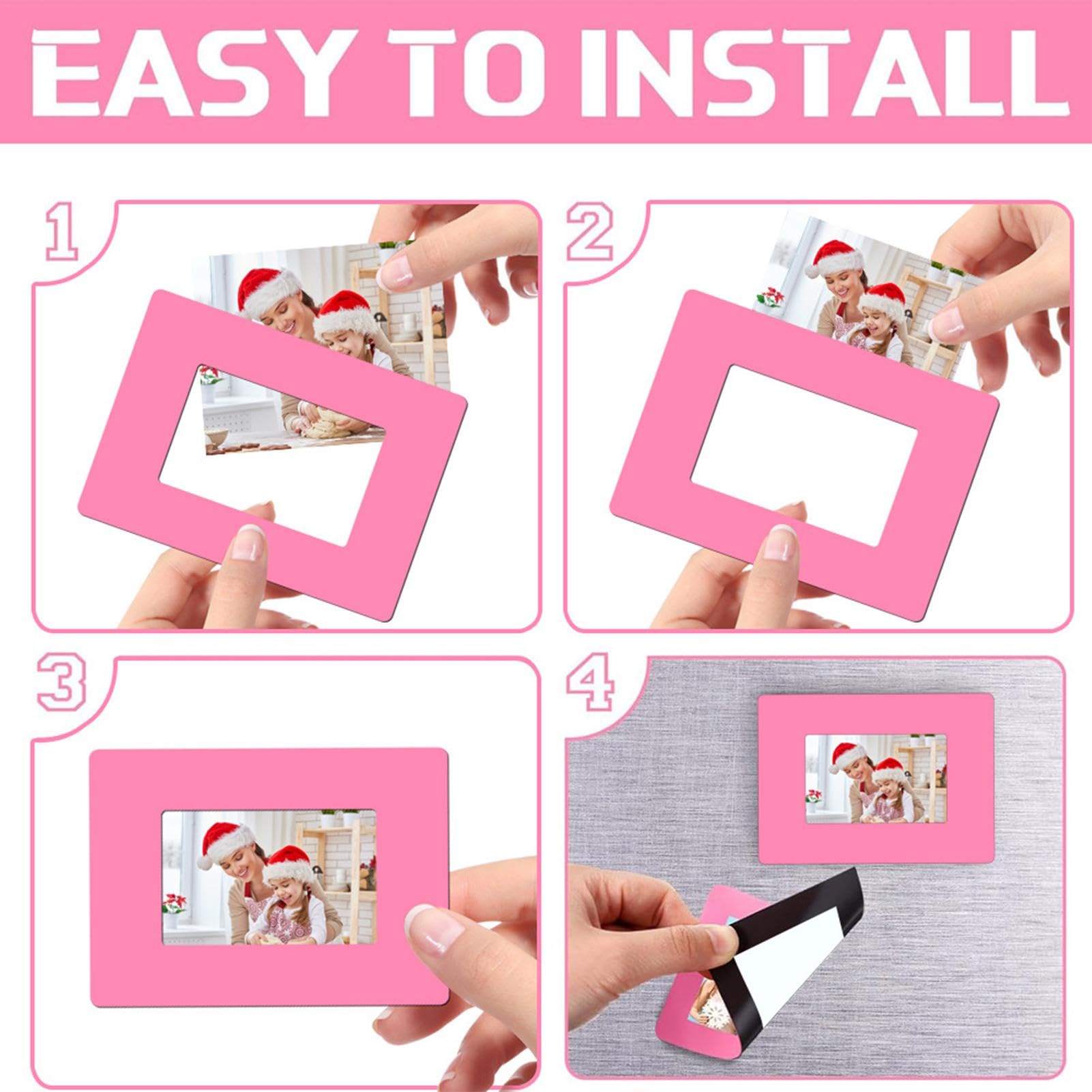 Belle Vous Zwart Magnetische Koelkast Foto Lijstjes (15 Pak) – Voor Foto’s 10 x 15 cm/ 4 x 6 Inches – Foto Collage Lijstjes voor Koelkast, Diepvries