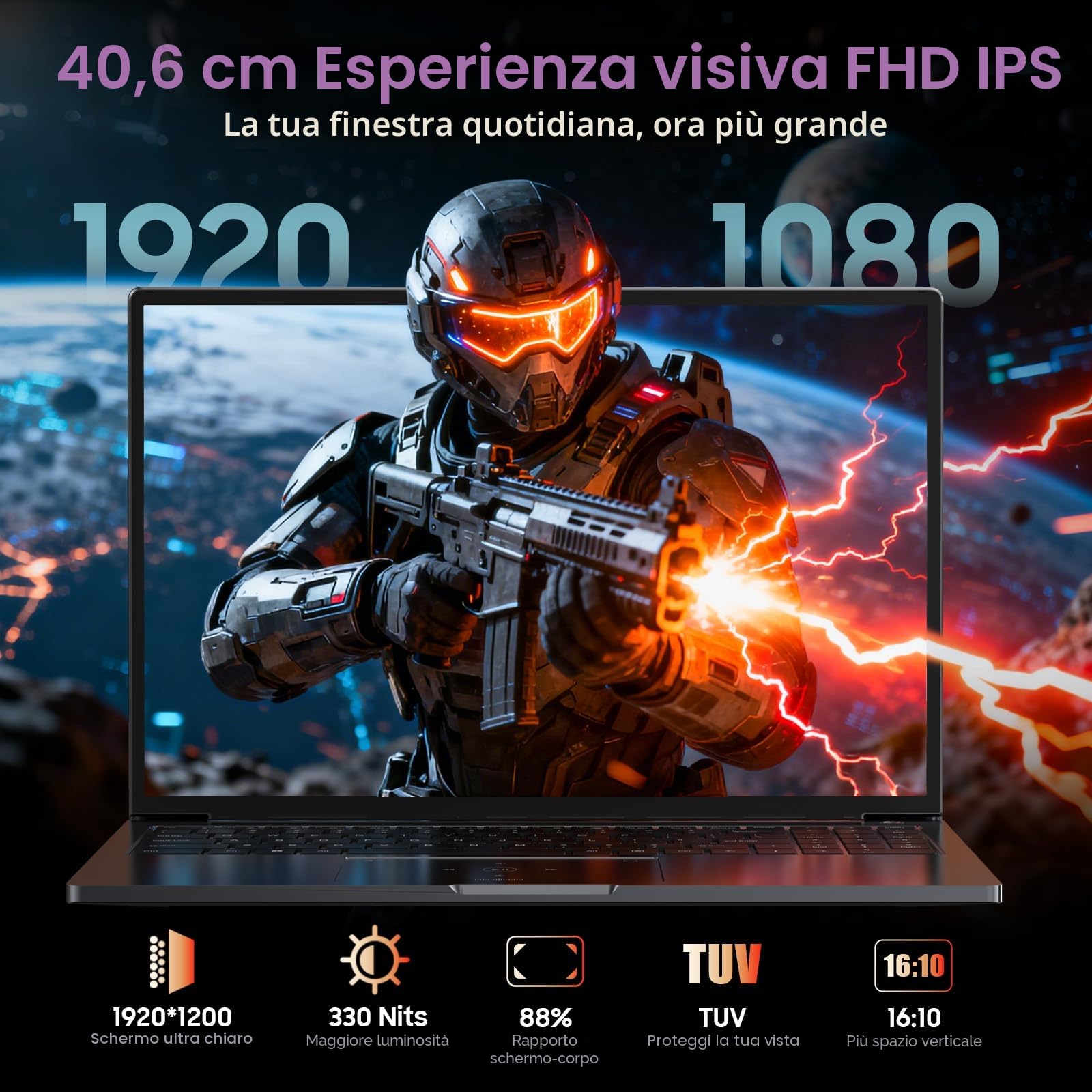 Blackview 2025 16" PC Portatile Gaming,Ryzen 7 7735HS(Superiore 7430u/5700u/I7-11800H,Fino 4,75GHz),16 GB DDR5 RAM 512GB SSD Espandi 4 TB,Tastiera Retroilluminata,Wifi 6,BT 5.2,Windows 11 pro