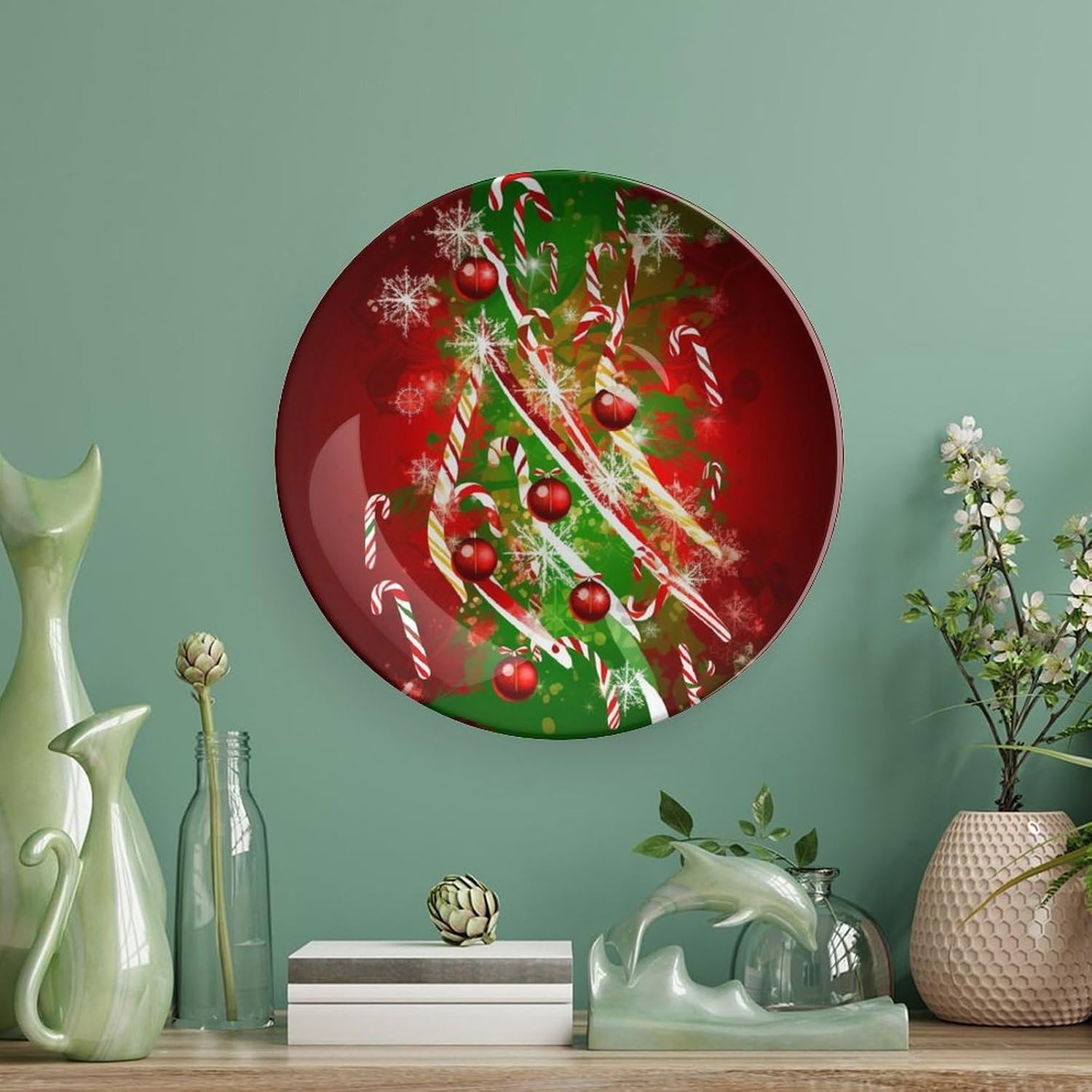 Merry Christmas Ceramic Decorative Plate for Home, Bone China Plates image 5