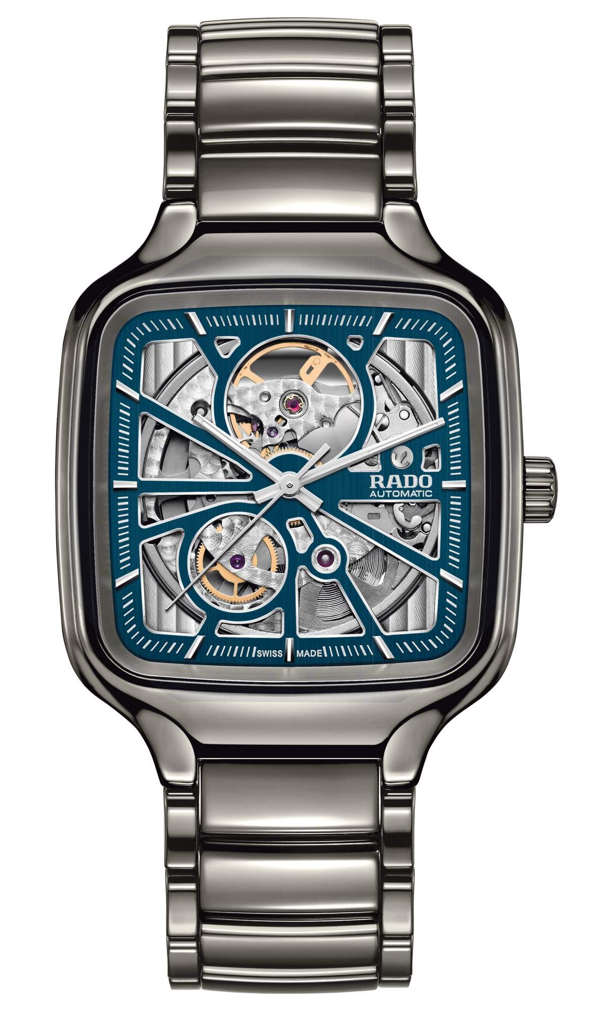[ラドー] 腕時計 True Square Automatic Open Heart (トゥルー スクエア オープンハート) 38mm R27083202 自動巻き メンズ 【正規輸入品】 ブルー