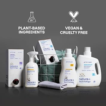ATTITUDE Liquid Fabric Softener, Plant-Based & Vegan, HE Compatible, Naturally Derived, Wildflowers Scent, 80 Loads, 67.6 Fl Oz
