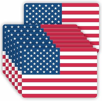 American US Flag Stickers - Pack of 12 Large 6"x4" USA Patriotic Laminated Vinyl Bumper Decal for Car Truck Automotive Window Vehicles Motorcycle