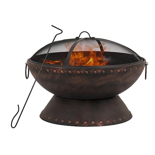 26 Inch Outdoor Fire Pit, Portable Fire Pit with Smoke-Reducing