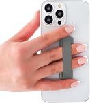Love Handle DMD Products LLC LoveHandle Cell Phone Grip Holds Device with just a Finger - Ultra Slim Pocket Friendly Cell Phone Holder Finger Grip for iPhone and Mini Tablet - (Solid Silver)