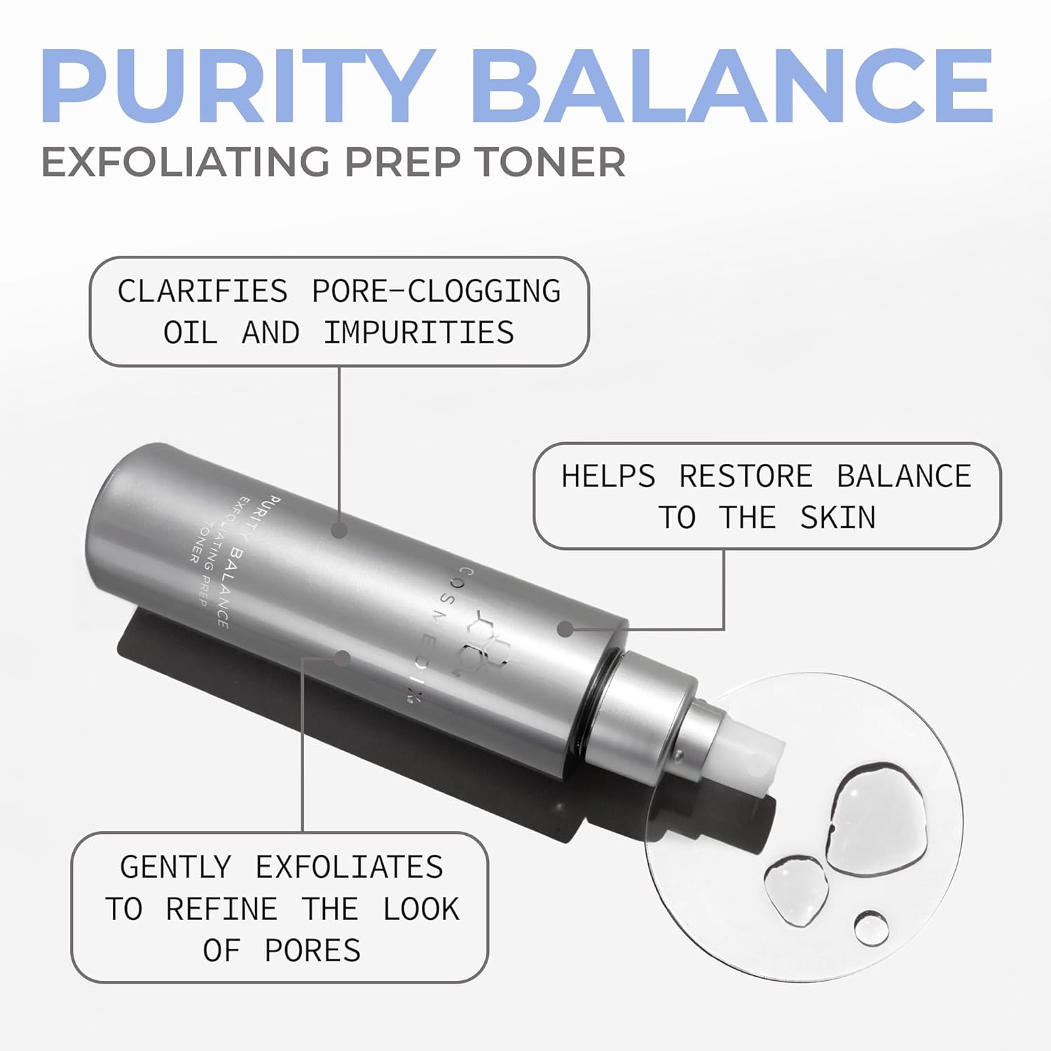 COSMEDIX Purity Balance Exfoliating Prep Face Toner - Hydrating Facial Toner for Acne-Prone Skin, Fine Lines & Wrinkles - Deep Cleansing Skin Care for Brighter & Fresh-Looking Skin, Gluten Free - Image 2