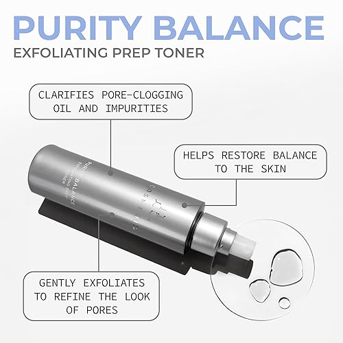 Miniatura 2 de COSMEDIX Purity Balance Exfoliating Prep - Tónico facial hidratante para piel propensa al acné, líneas finas y arrugas, cuidado de la piel de
