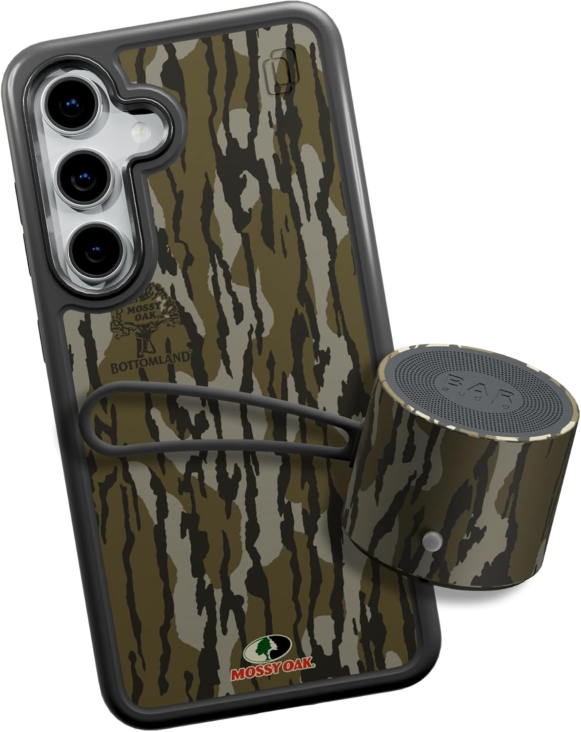 cellhelmet Ultimate Mossy Oak Galaxy S25 Case Mini Speaker Bundle in Bottomland Camo