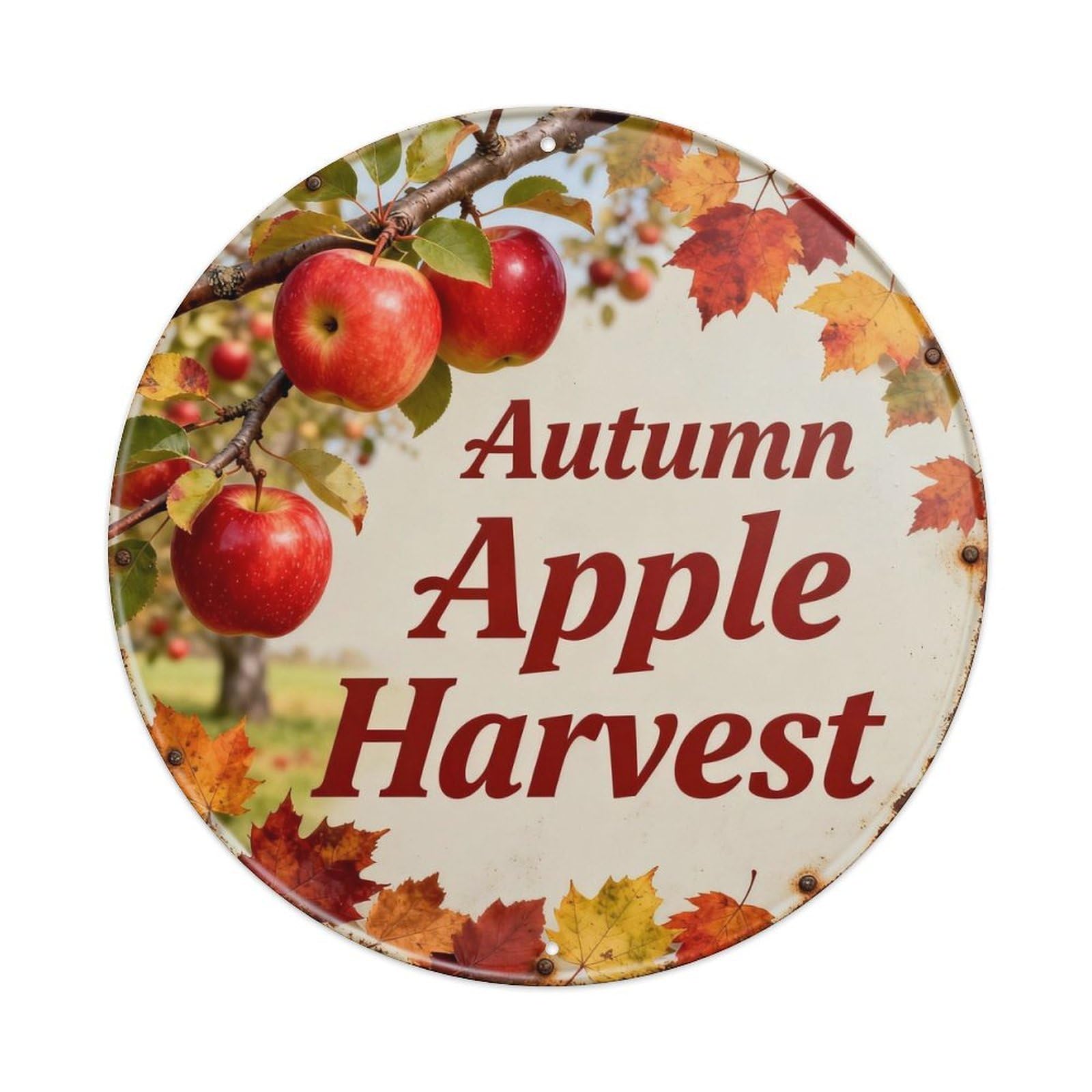 Autumn Apple Harvest Metal Tin Sign Plaque