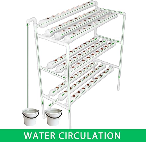 Miniatura 4 de Ebuy Sistema de cultivo hidropónico de 3 capas de 90 agujeros para plantas equipo de plantación hidropónica kit de cultivo hidropónico kit de