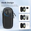 BRDRC Portable Small Case for Insta360 X4 X5 (for Original Lens Cap), Carrying Storage Bag Protective Cover Hard Shell Travel Protector with Wrist Strap Carabiner for Insta 360 X4 X5 Accessories gallery image
