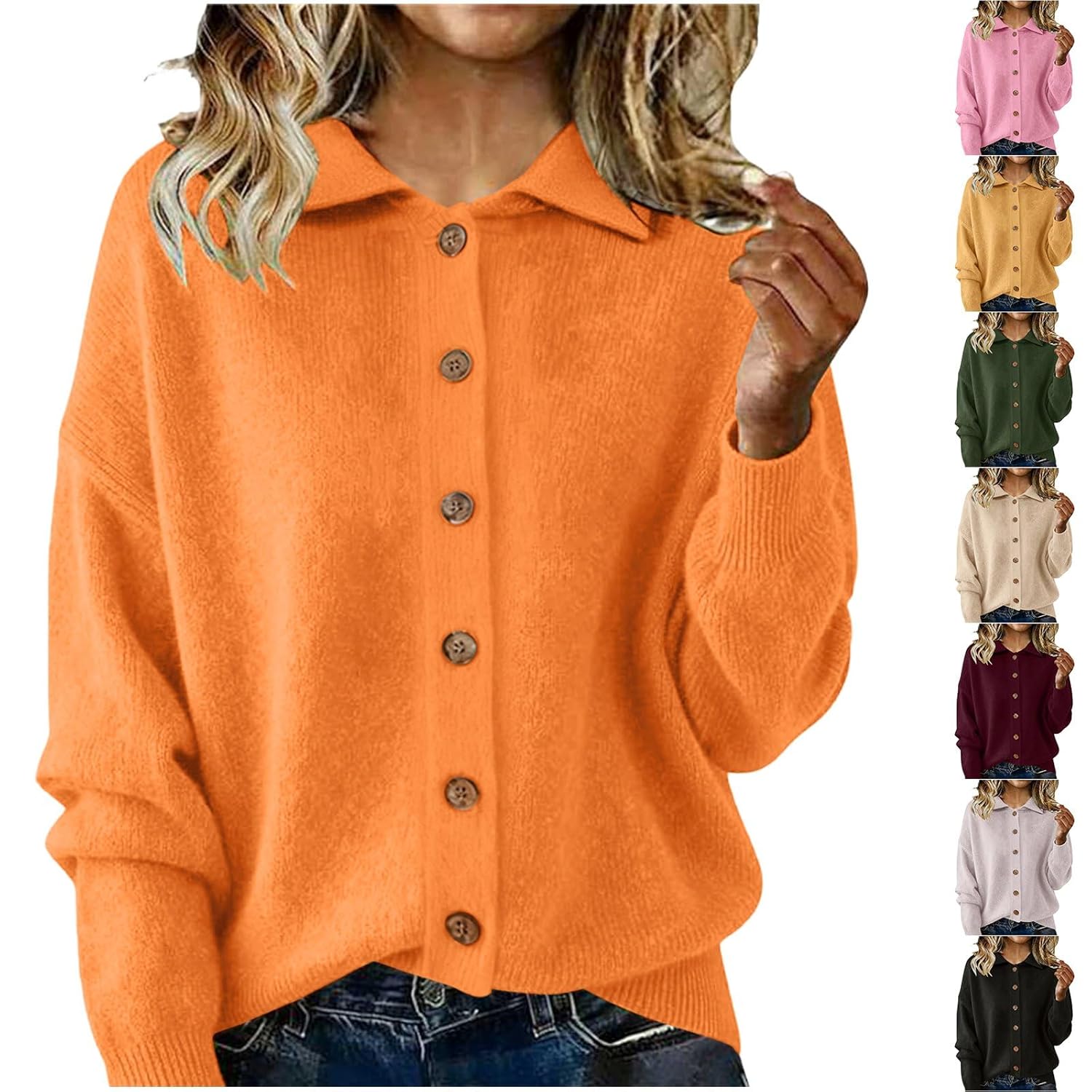 Cashmere Sweaters for Women Long Sleeve Lightweight 2025 V Neck Cardigan Button Down Cable Knit Warm Cozy Sweater