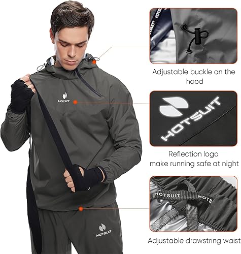 Miniatura 64 de HOTSUIT Sauna Suit for Men Sweat Sauna Jacket Pant Gym Workout Sweat Suits