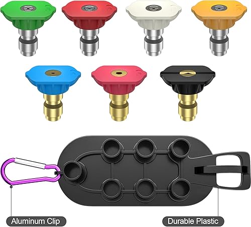 Miniatura 5 de POHIR Boquilla Turbo 4000 PSI, paquete de 9 puntas de pulverización para lavadora a presión, juego completo que incluye orificio giratorio Turbo 4.0