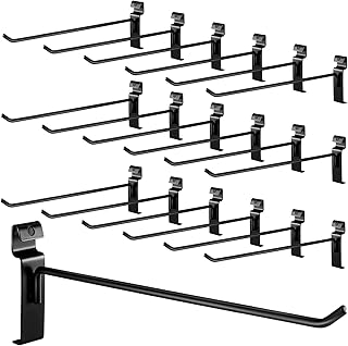 25 Pack 12 Inch Gridwall Peg Hooks Black Grid Wall Panels Display Hooks Gridwall Hooks Hangers Wire Grid Display Rack Grid...