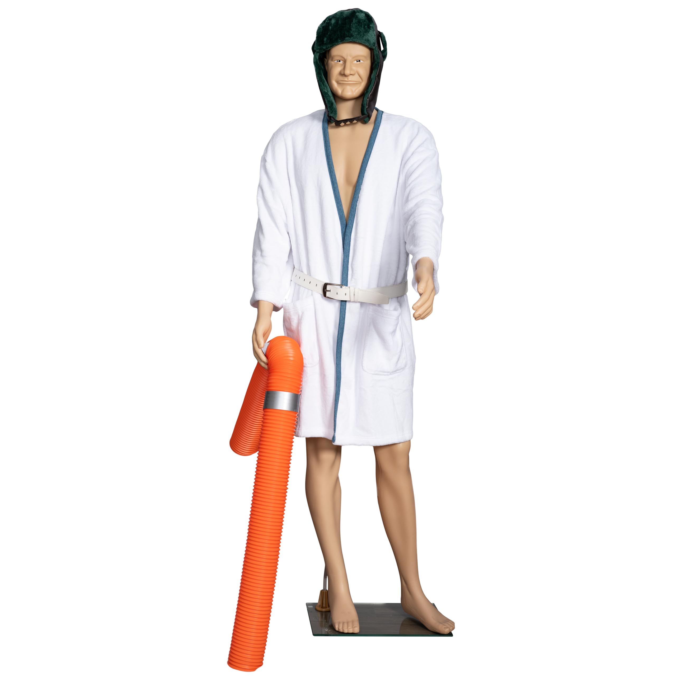 Costume Agent Cousin Eddie Vacation Movie Christmas 6 feet Tall Mannequin with Robe Belt Hat and Hose Holiday Decoration