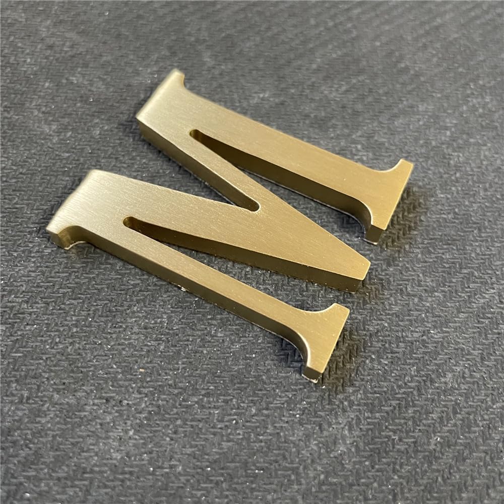 1.77 Inch Height Self Adhesive Solid Brass English Letters 4.5CM Wall sticker Gold Mail Box Numbers House Address Numbers Shop Studio Name DIY Combination For Wall Home Decor Hardware (Letter M)