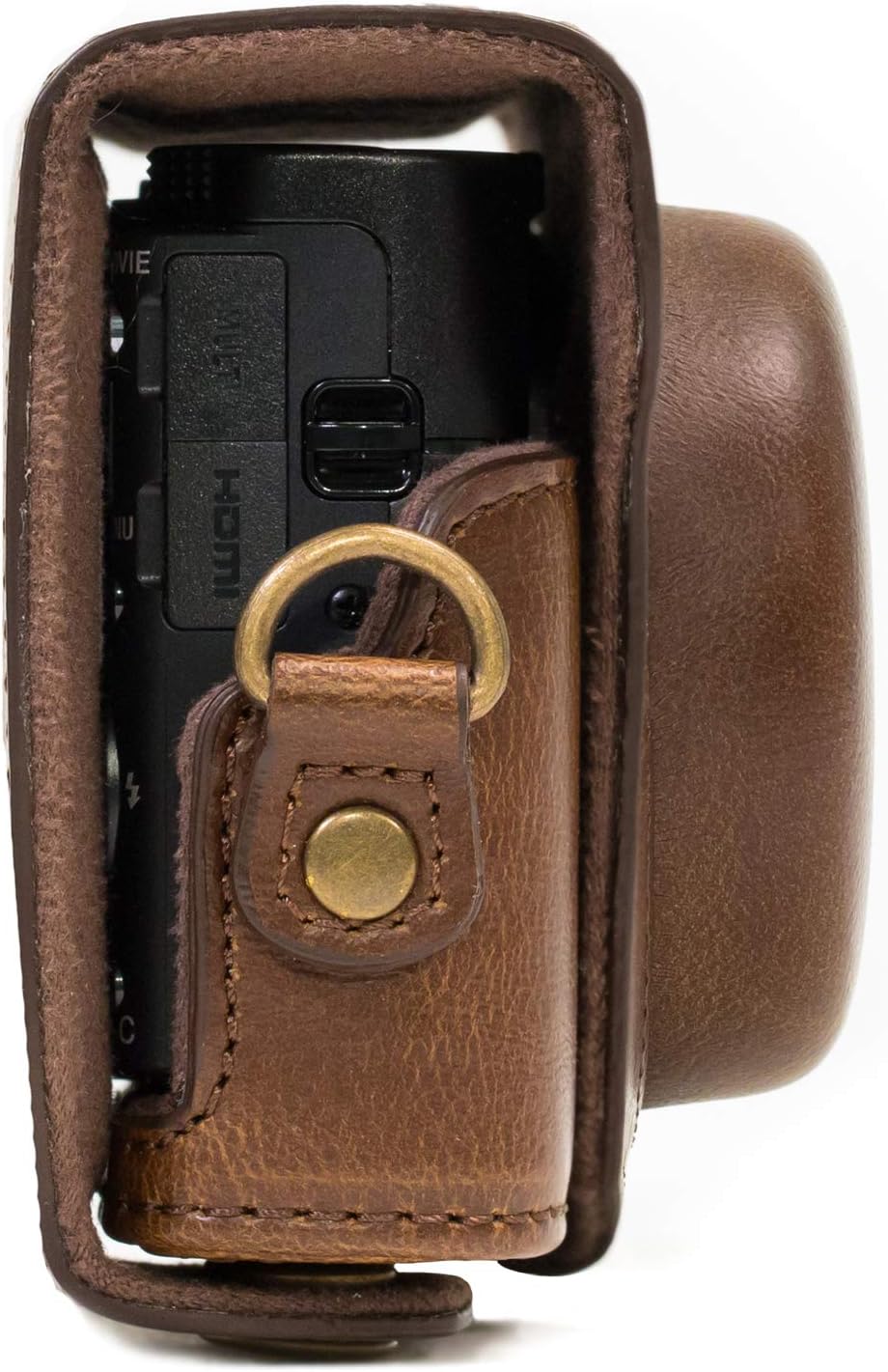 MegaGear Ever Ready Protective Leather Camera Case, Bag for Sony Cyber-Shot DSC-RX100 IV Digital Camera (Dark Brown) (MG589)