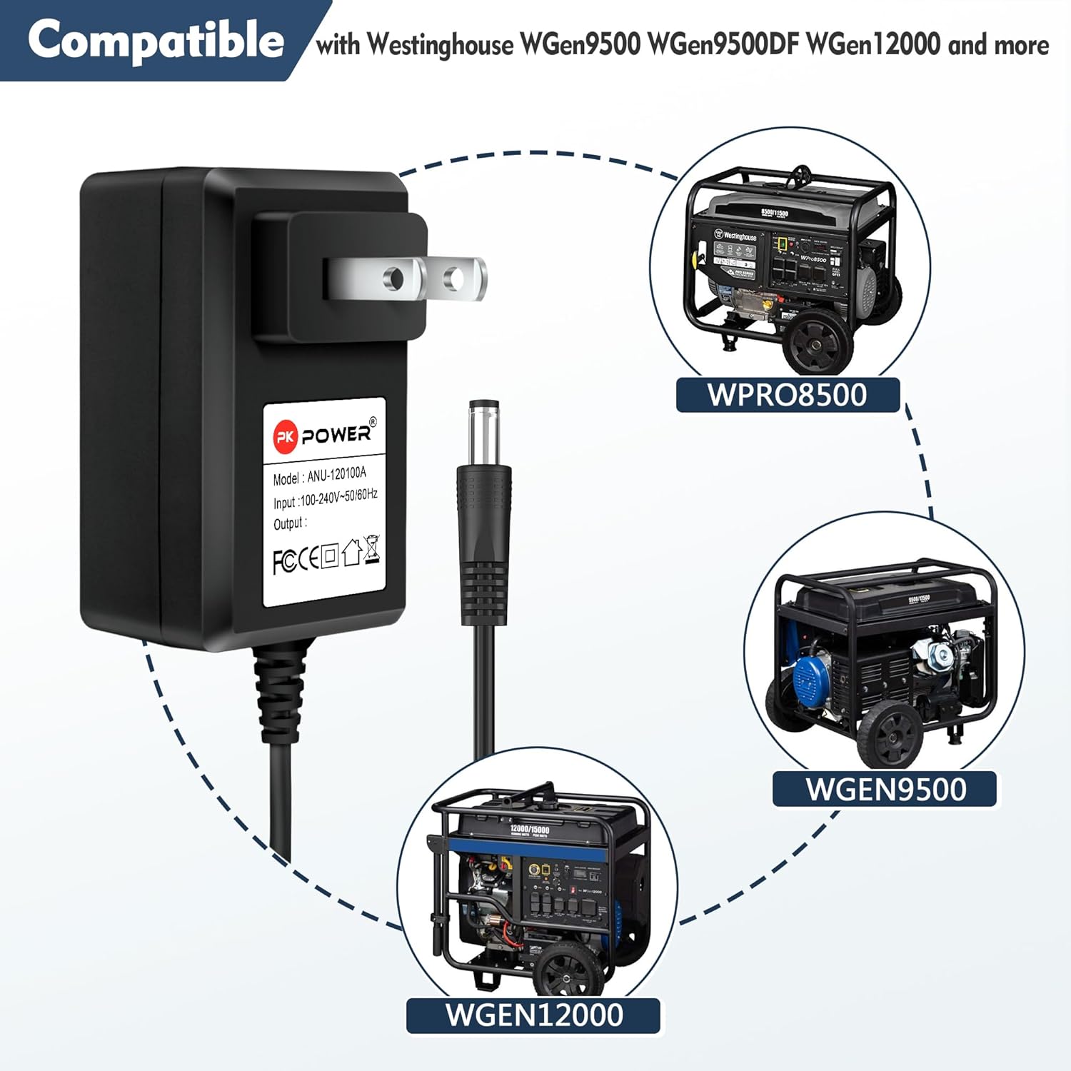13.5V AC DC Adapter，Power Adapter Power Supply Replacemnet for Westinghouse Portable DVD Player WD-20SC7 WD-1191 WD-1212 WD-1271 WD-1281 WD-1071 WD-1081 and More