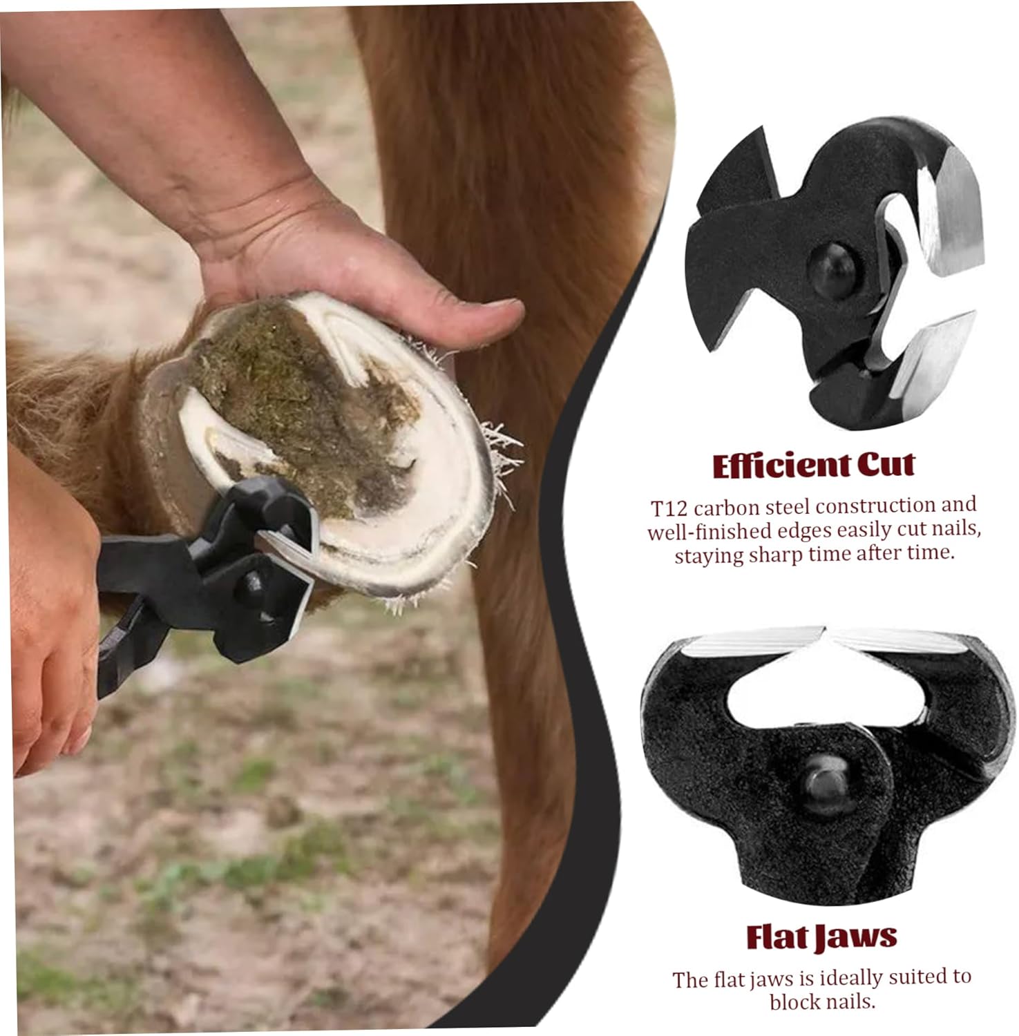 Farrier Tools, 3PCS/Set 14 inch Professional Steel Hoof Knife, Goat Hoof Trimmers with Plastic Handle, Reusable Horse Trimming Tools