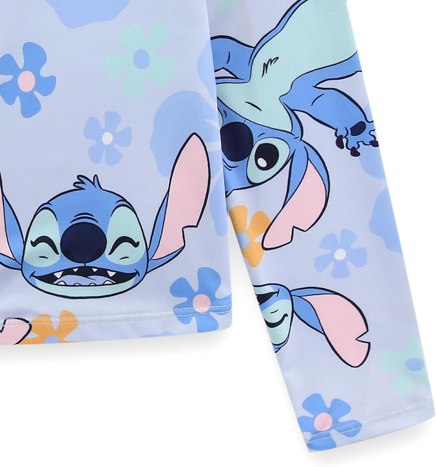 Disney Lilo & Stitch Minnie Mouse UPF 50+ Girls Long Sleeve Rash Guard and Bikini 2-Piece Swimsuit Set for Toddler Big Kids