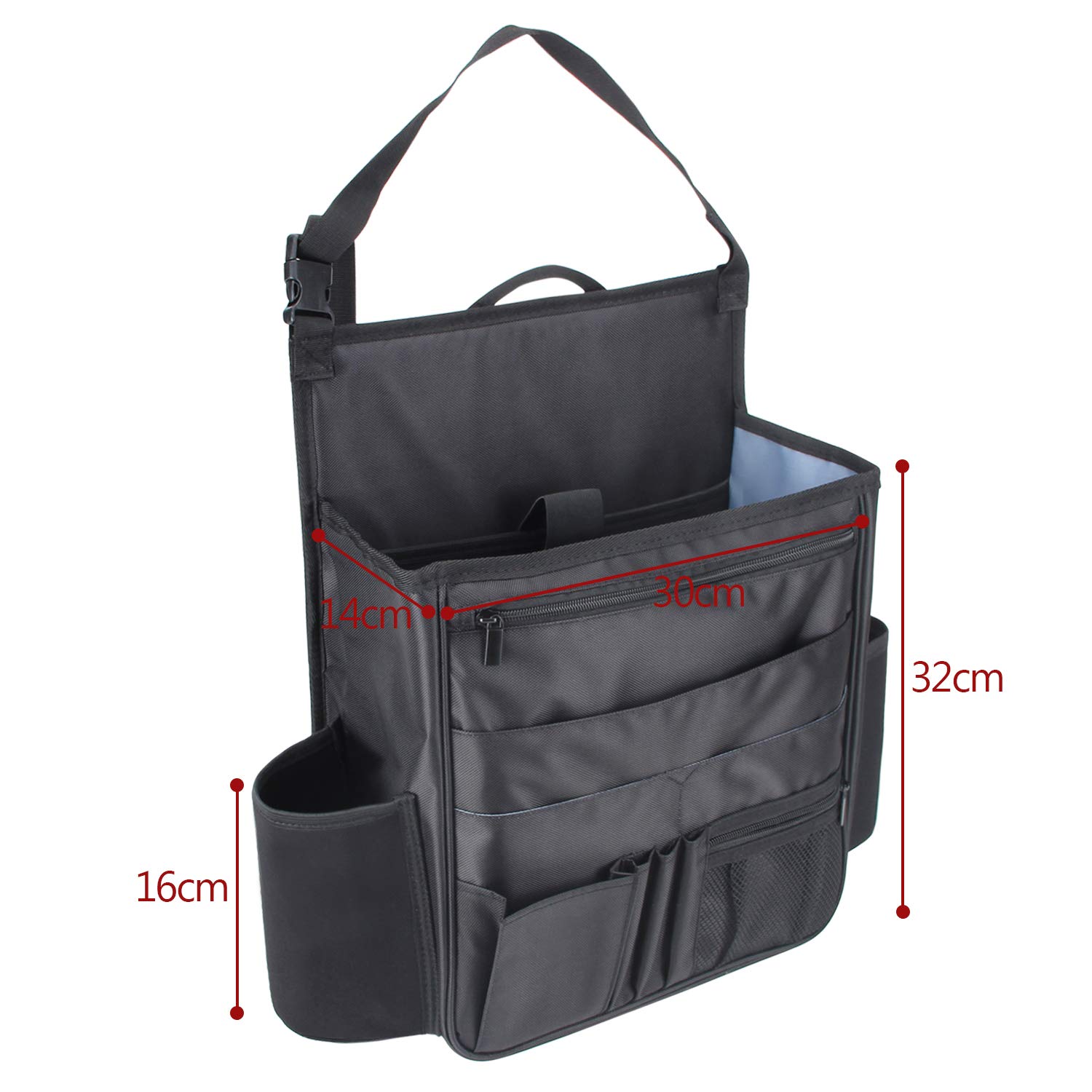 Luxja Organizzatore per Sedili Auto, Organizzatore Sedile Posteriore, Organizer Auto Sedile Anterior Borsa con Custodia per Laptop e Tablet, Nero