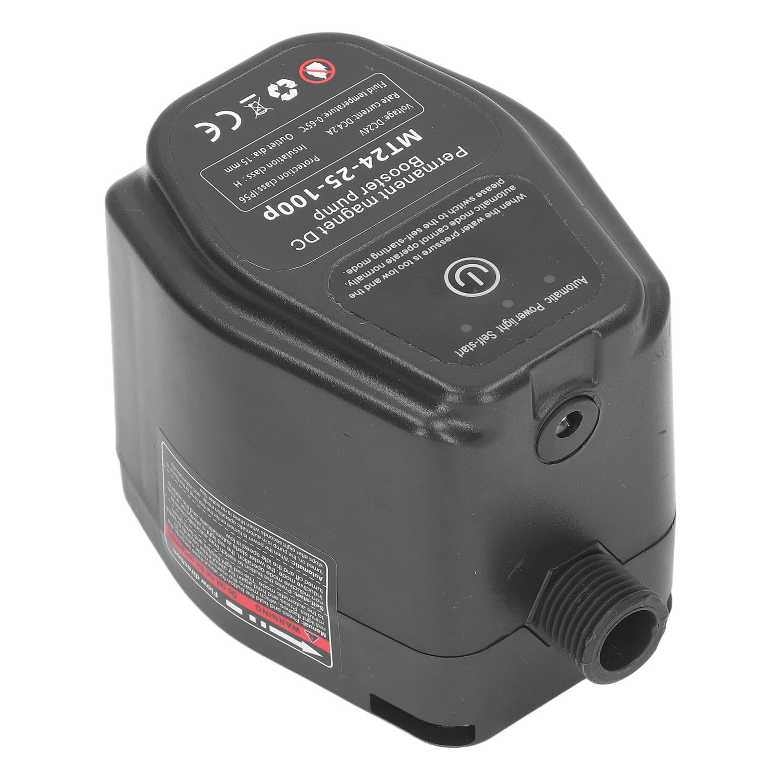 Pompa di Pressione, Pompa Acqua con Motore DC Brushless, 100W | Connettore in Acciaio Inox, per Rubinetti Doccia e Irrigazione, Avvio/arresto Automatico, Compatibile con Sistemi Solari