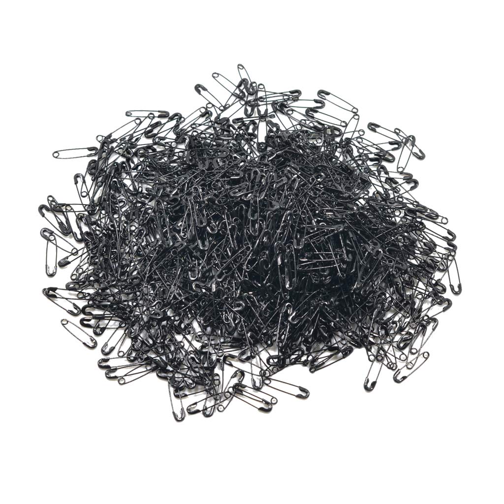 1000 Piece Mini Tag Safety Pins Sewing Jewelry Making Accessories Black 19mm