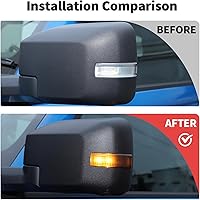 Vista 2 de JWWY Cubierta de luz de señal de giro para espejo retrovisor, intermitente, luz de señal para espejo retrovisor, ajuste para Ford Bronco 2021-2024