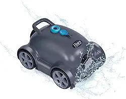 Hinice Robô Aspirador De Piscina Sem Fio, Automático Para Piscinas Enterradas/Acima Do Solo, Autonomia 150 Minutos, À Prova D'Água Ipx8, Cobertura 2200 Pés Quadrados (Cinza Escuro)