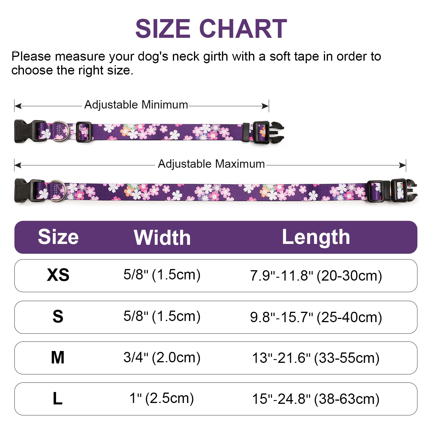 Mercano Collare per Cani, Morbido Regolabile Leggero Comfort Collari per Cani, Gatti, Cuccioli di Taglia Piccola Media Grande (M, Fiori Rosa)