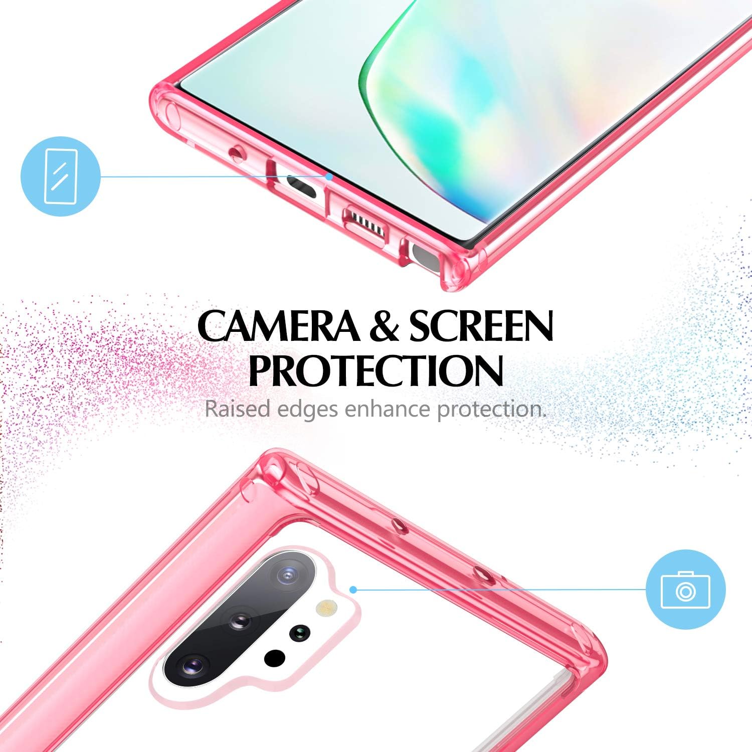 TiMOVO Cover Compatible with Galaxy Note 10 Plus Case/Galaxy Note 10+ 5G Case, Slim PC Hard Panel + TPU Bumper Shockproof Case Fit Samsung Galaxy Note 10 Plus / 10+ 5G 6.8 inch 2019 - Pink